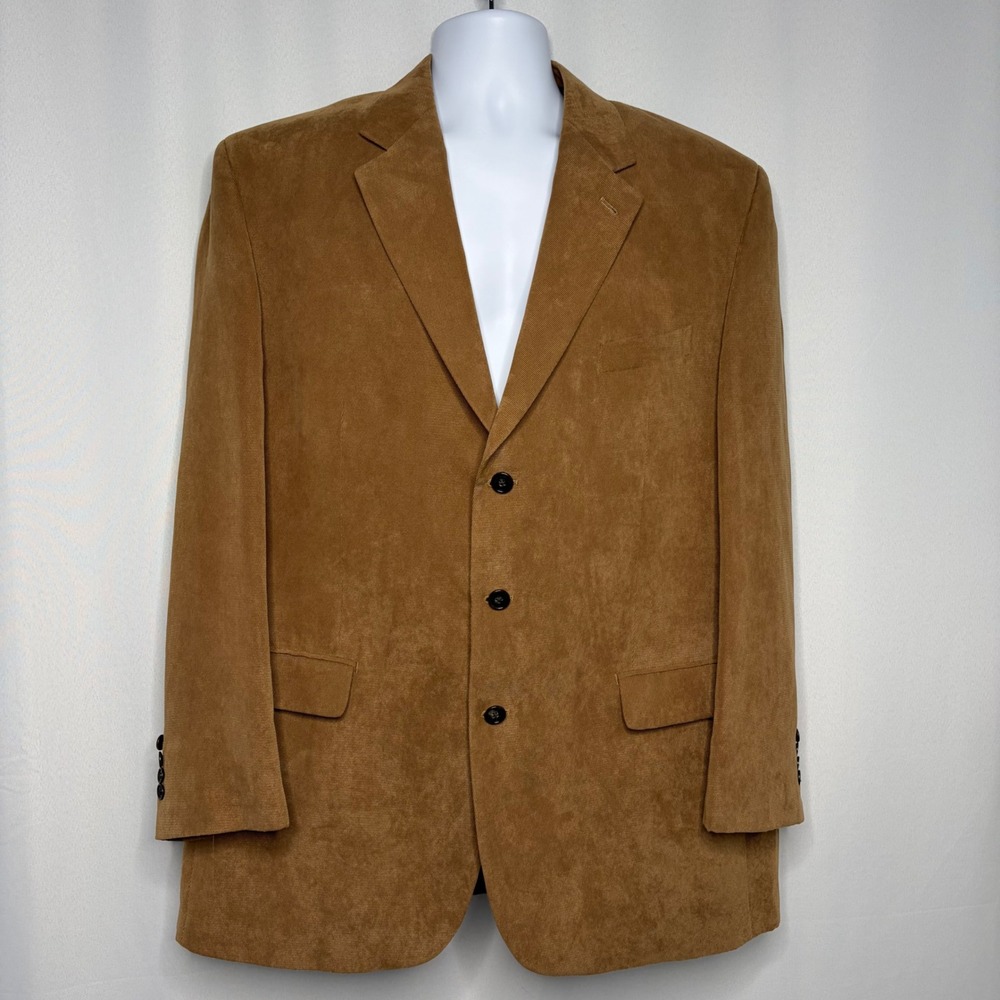 Ralph Ralph Lauren Mens 46L Tan Corduroy 3-Button Blazer Sport Coat Jacket M236